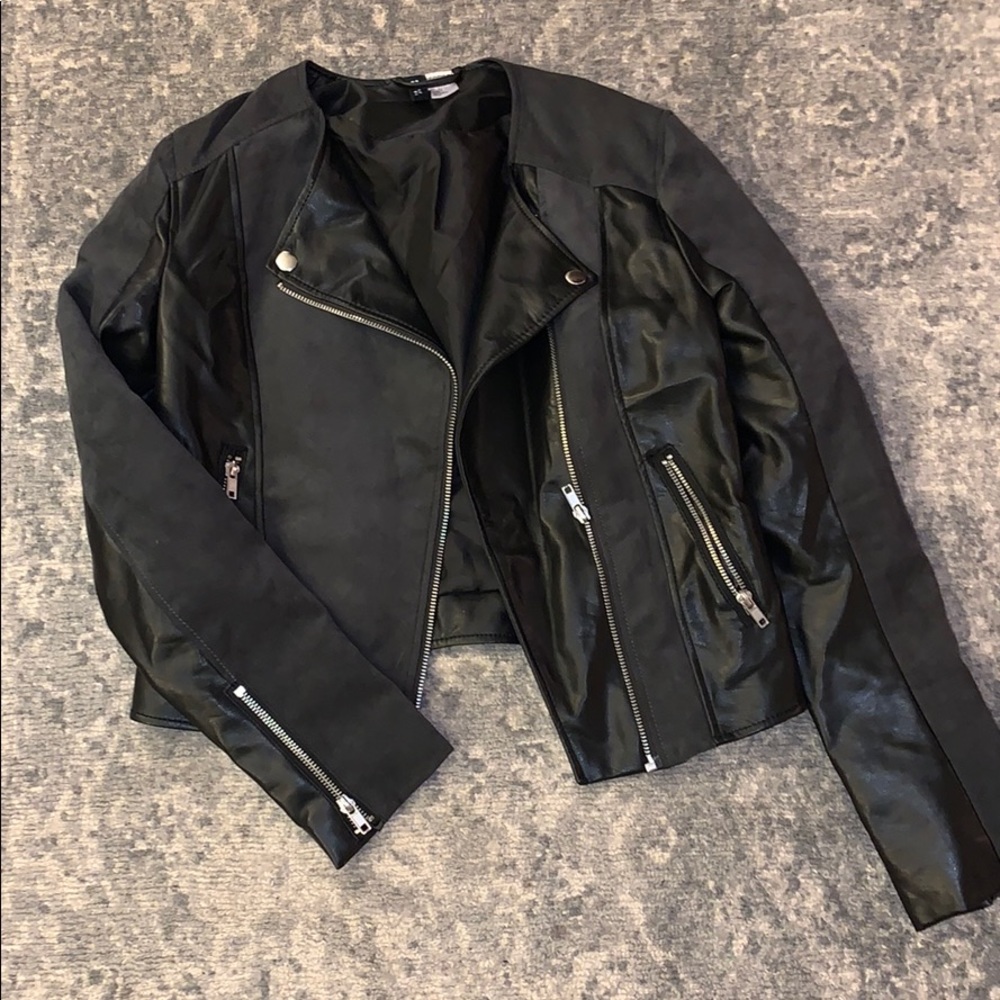 H and m suede and leather jacket (faux)